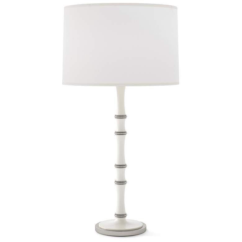 Image 1 Kane 31"H Daisy And Polished Nickel Table Lamp With Ascot White Shade