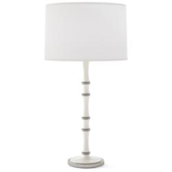 Kane 31"H Daisy And Polished Nickel Table Lamp With Ascot White Shade