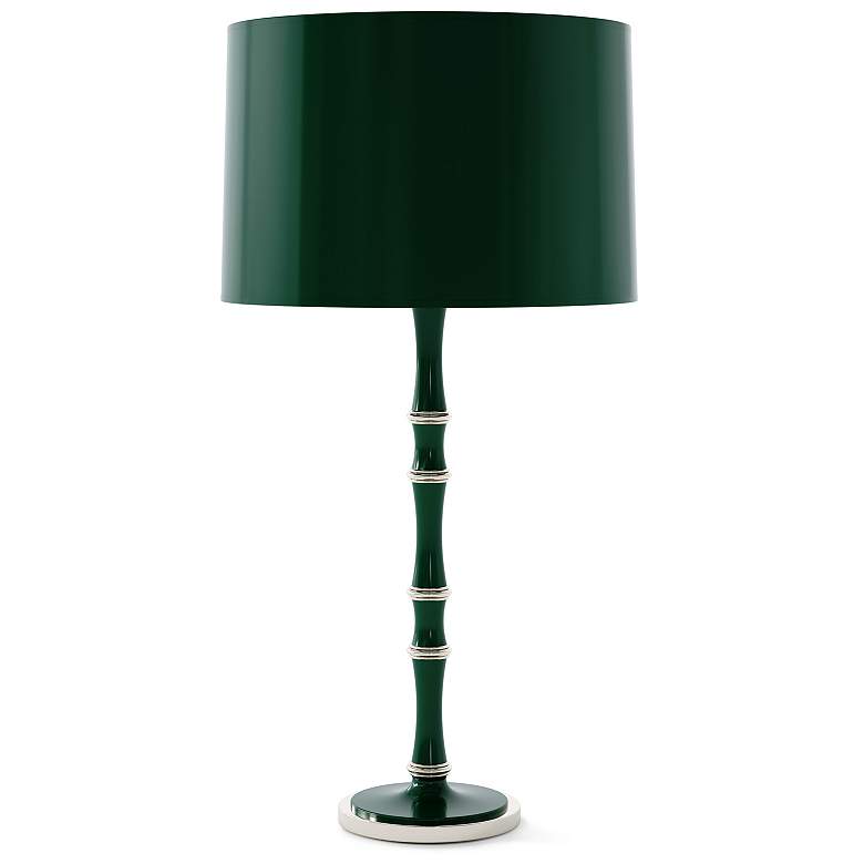 Image 1 Kane 31"H Jungle And Polished Nickel Lamp w/ Jungle Painted Shade