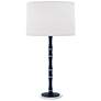 1_Kane 31"H Matte Midnight Blue Nickel Table Lamp w/ Ascot White Shade