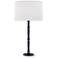 Kane 31"H Matte Midnight Blue Nickel Table Lamp w/ Ascot White Shade
