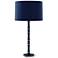 Kane 31"H Matte Midnight Blue Polished Nickel Table Lamp w/ Celadon Shade