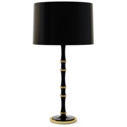 Kane 31"H Obsidian And Modern Brass Lamp w/ Obsidian Painted Shade