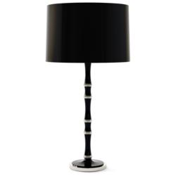 Kane 31"H Obsidian And Polished Nickel Lamp w/ Obsidian Painted Shade