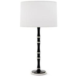 Kane 31"H Obsidian And Polished Nickel Table Lamp w/ Ascot White Shade