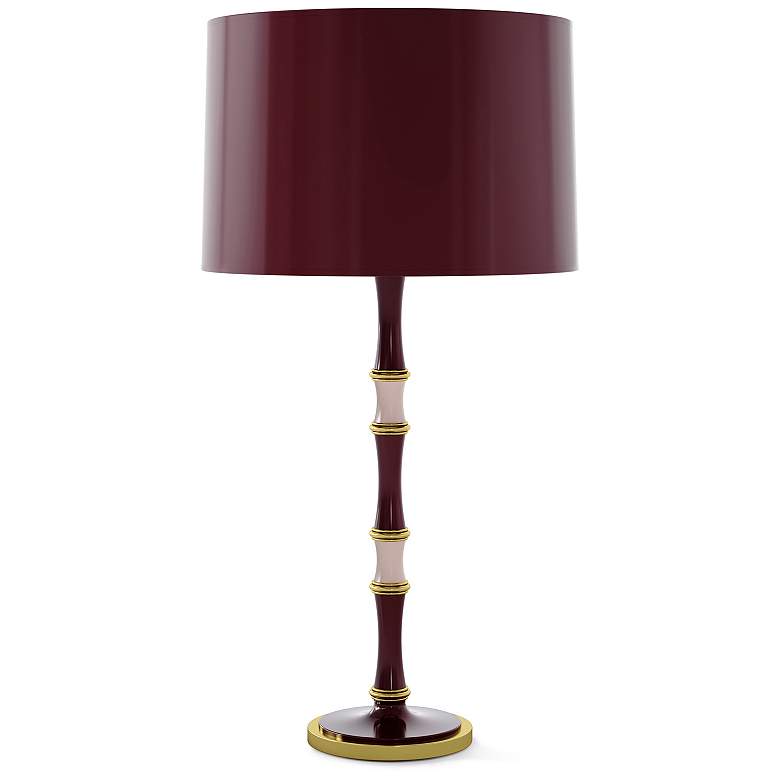 Image 1 Kane 31"H Plum Rose Water And Modern Brass Lamp w/ Plum Painted Shade