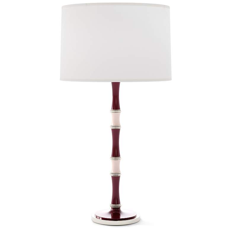 Image 1 Kane 31"H Plum Rose Water And Nickel Lamp w/ Ascot White Shade