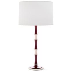 Kane 31"H Plum Rose Water And Nickel Lamp w/ Ascot White Shade