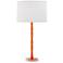 Kane 31"H Pumpkin And Polished Nickel Table Lamp w/ Ascot White Shade