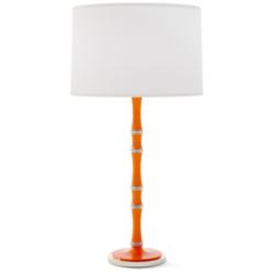 Kane 31"H Pumpkin And Polished Nickel Table Lamp w/ Ascot White Shade