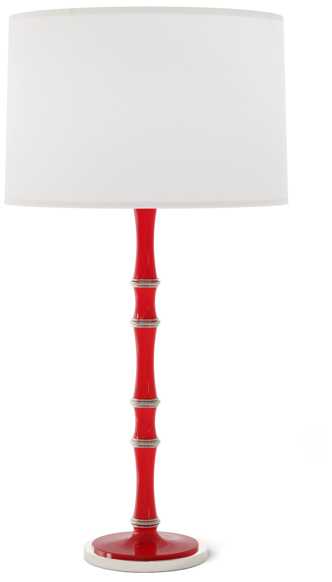 Kane 31"H Ruby Red Polished Nickel Table Lamp w/Ascot Whitede Made to Order
