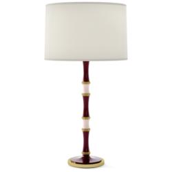Kane 31"H Sugar Plum Rose Water And Modern Brass Lamp w/ Fondine Shade