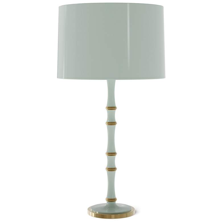 Image 1 Kane 31" High Celadon Modern Brass Finish Table Lamp with Celadon Shade