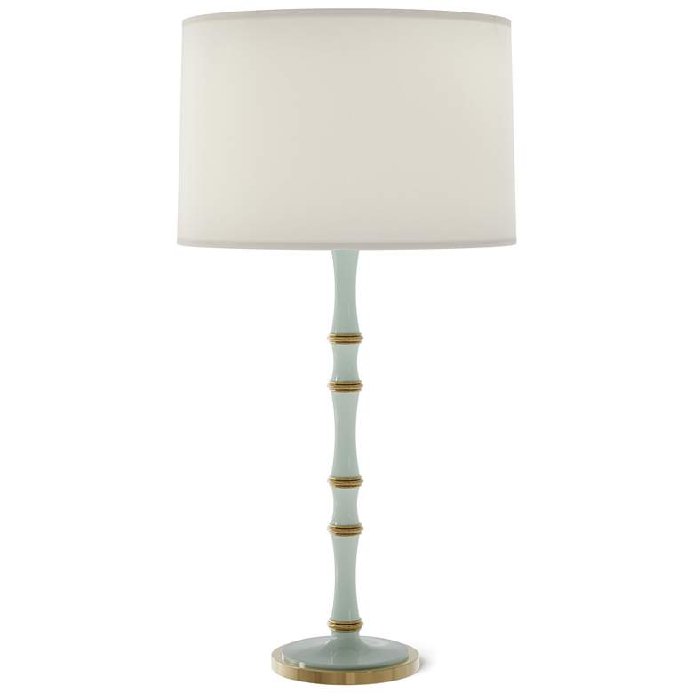 Image 1 Kane 31" High Celadon Modern Brass Finish Table Lamp with Fondine Shade