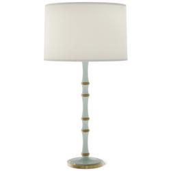 Kane 31" High Celadon Modern Brass Finish Table Lamp with Fondine Shade
