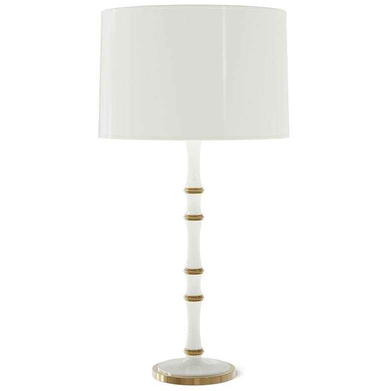 Image 1 Kane 31" High Daisy Modern Brass Finish Table Lamp with Celadon Shade