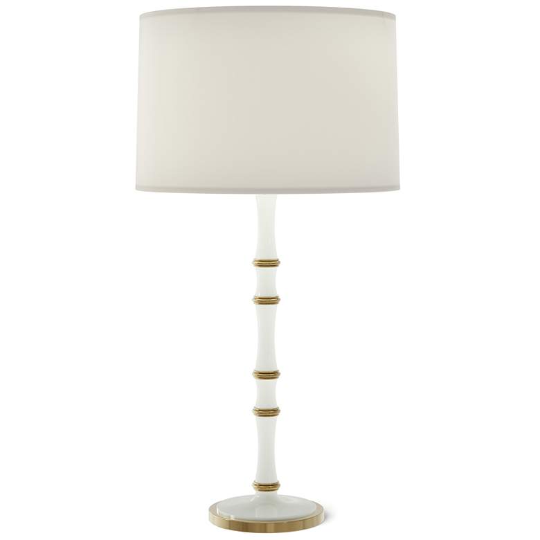 Image 1 Kane 31" High Daisy Modern Brass Finish Table Lamp with Fondine Shade