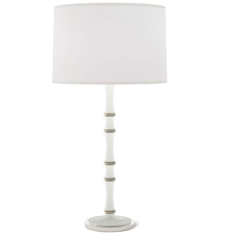 Image 1 Kane 31" High Daisy Polished Nickel Finish Table Lamp w/ Ascot White Shade