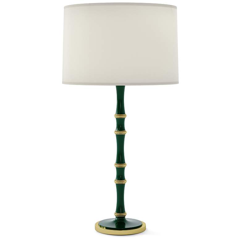 Image 1 Kane 31" High Jungle And Modern Brass Table Lamp With Fondine Shade