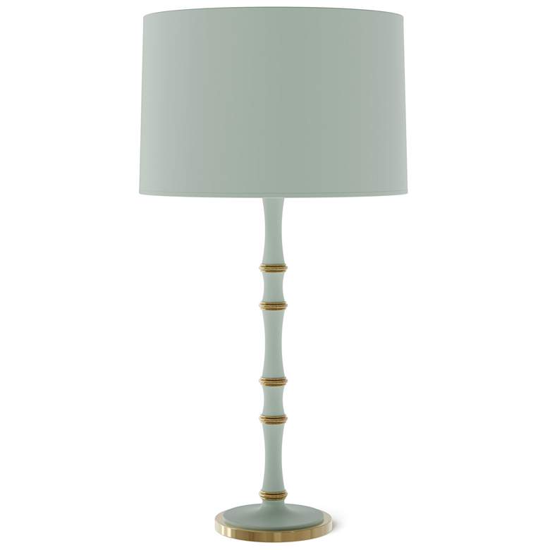 Image 1 Kane 31" High Matte Celadon Modern Brass Finish Table Lamp w/ Celadon Shade
