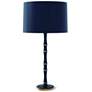 1_Kane 31" High Matte Midnight Blue Modern Brass Table Lamp w/ Celadon Shade