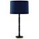 Kane 31" High Matte Midnight Blue Modern Brass Table Lamp w/ Celadon Shade