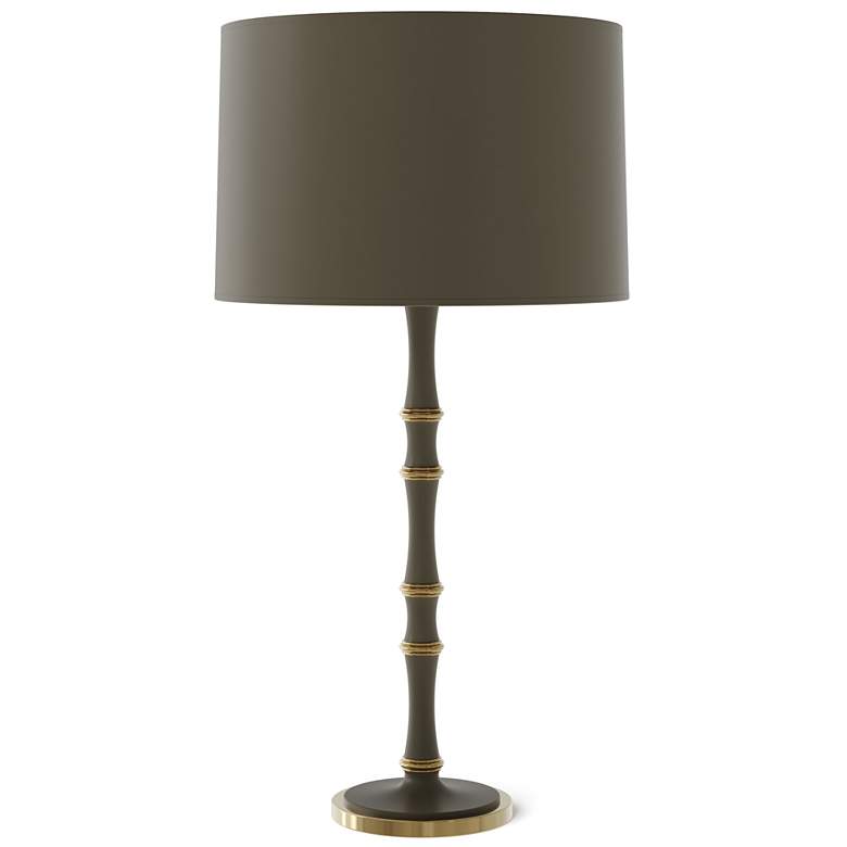 Image 1 Kane 31" High Matte Smokey Modern Brass Finish Table Lamp w/ Celadon Shade