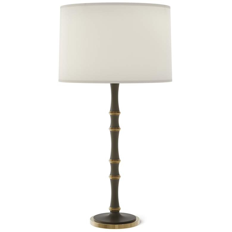 Image 1 Kane 31" High Matte Smokey Modern Brass Finish Table Lamp w/ Fondine Shade