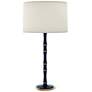 1_Kane 31" High Midnight Blue Modern Brass Finish Table Lamp w/ Fondine Shade