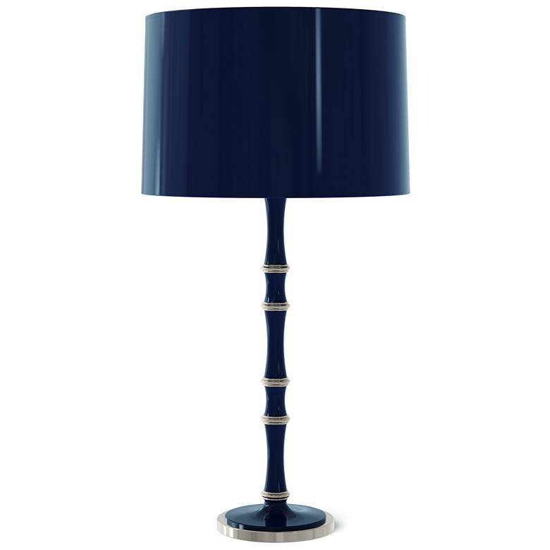 Image 1 Kane 31" High Midnight Blue Polished Nickel Table Lamp w/ Celadon Shade