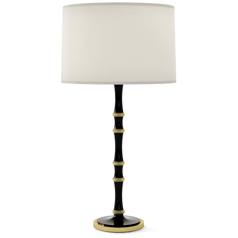 Image 1 Kane 31" High Obsidian And Modern Brass Table Lamp With Fondine Shade