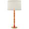 Kane 31" High Pumpkin And Modern Brass Table Lamp With Fondine Shade