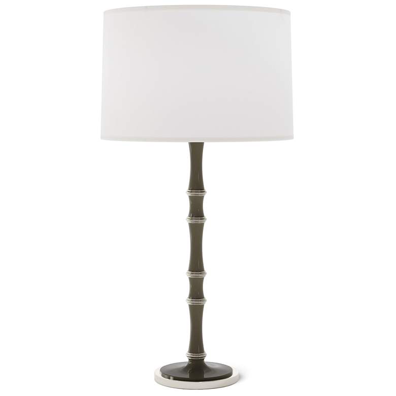 Image 1 Kane 31" High Smokey Taupe Polished Nickel Table Lamp w/ Ascot White Shade