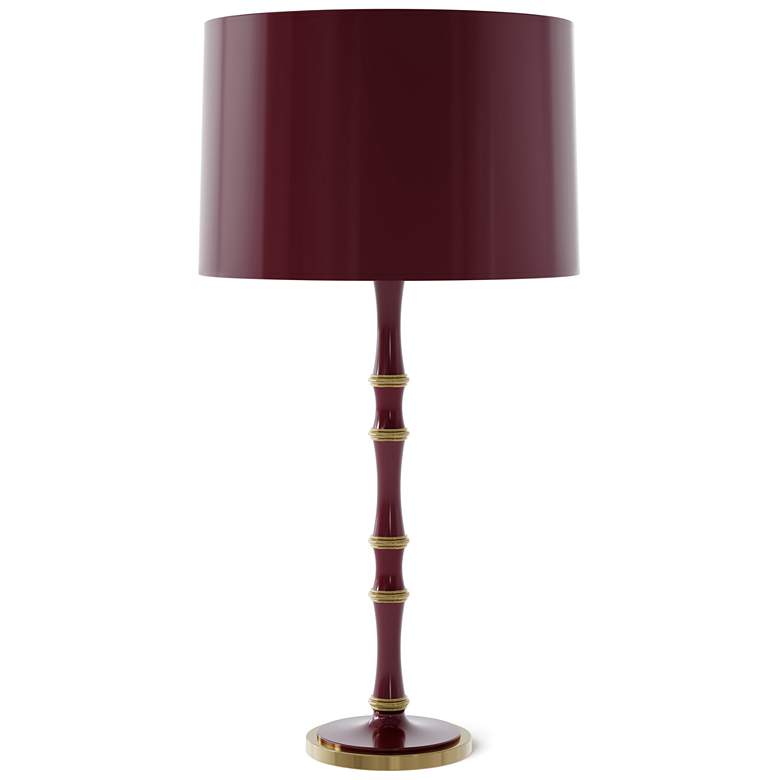 Image 1 Kane 31" High Sugar Plum Modern Brass Finish Table Lamp with Celadon Shade