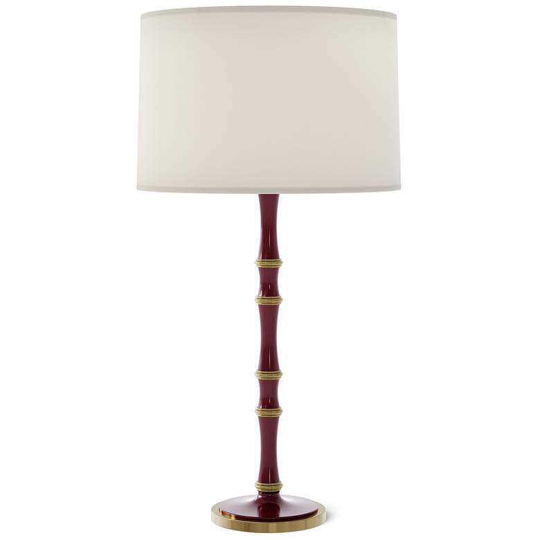 Image 1 Kane 31" High Sugar Plum Modern Brass Finish Table Lamp with Fondine Shade