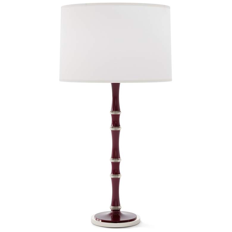 Image 1 Kane 31" High Sugar Plum Polished Nickel Table Lamp w/ Ascot White Shade
