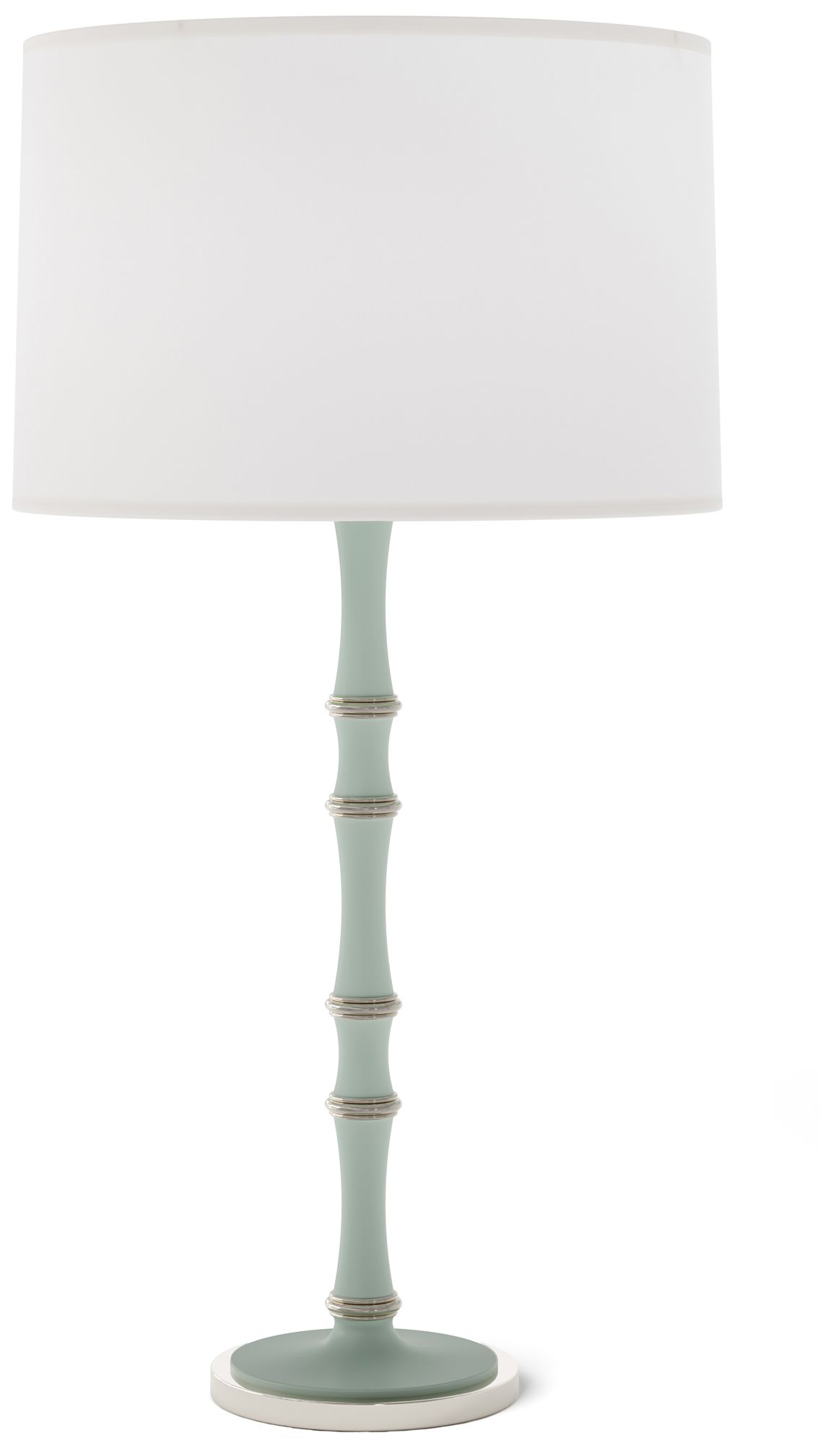 Kane 31" Matte Celadon Nickel Table Lamp w/Ascot Whitee Made to Order