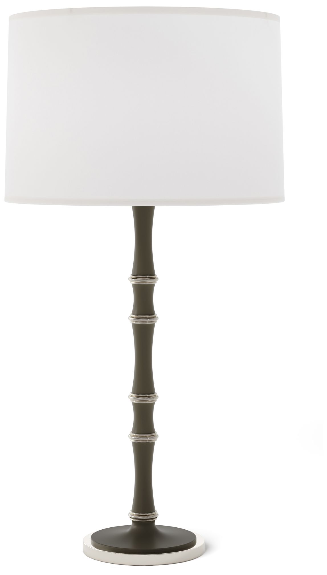Kane 31" Matte Smokey Nickel Table Lamp w/Ascot Whitee Made to Order