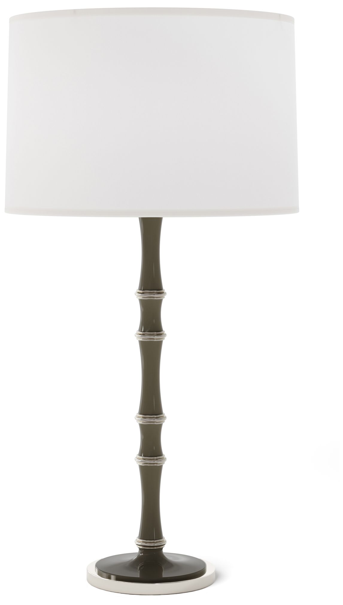 Kane 31" Smokey Taupe Nickel Table Lamp w/Ascot Whitee Made to Order