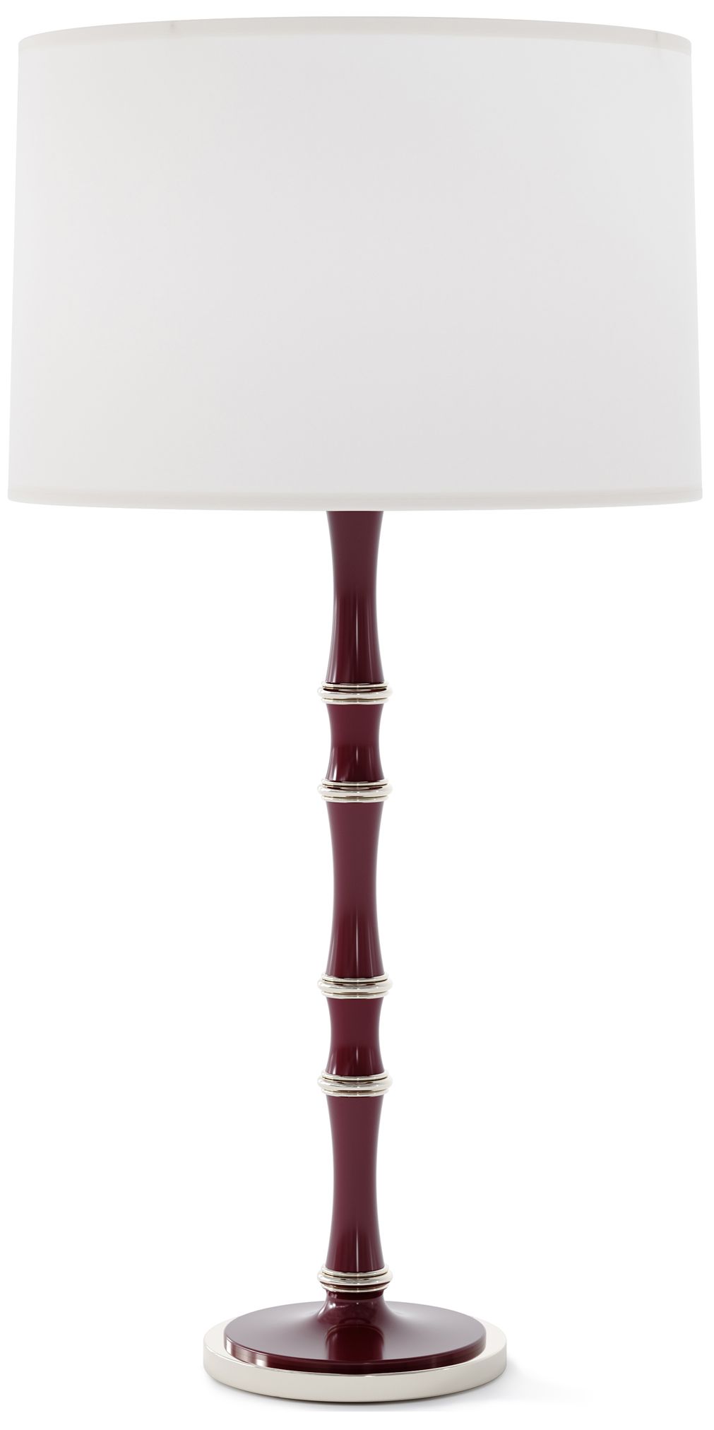 Kane 31" Sugar Plum Polished Nickel Table Lamp w/Ascot Whitee Made to