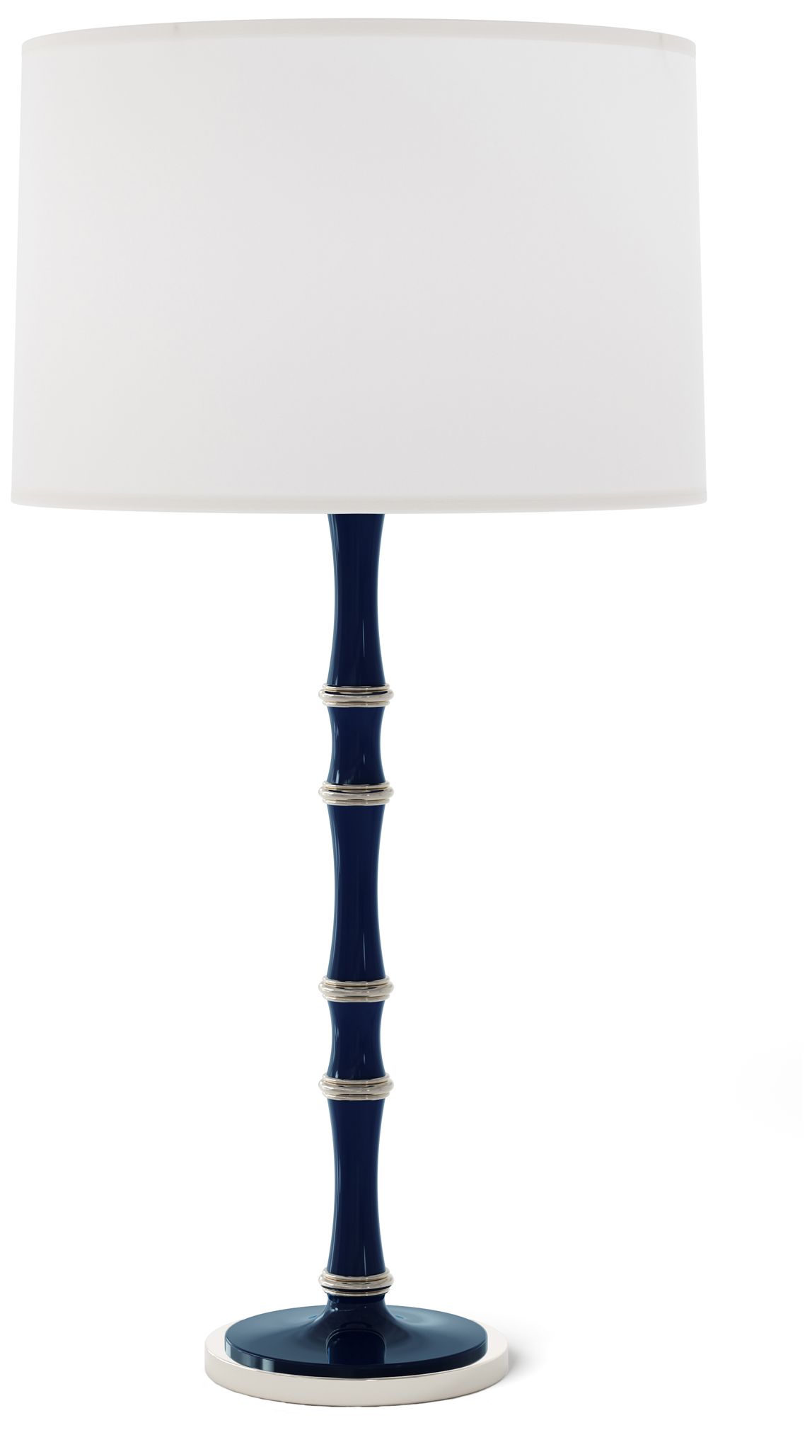 Kane 31" Midnight Blue Nickel Table Lamp w/Ascot Whitee Made to Order