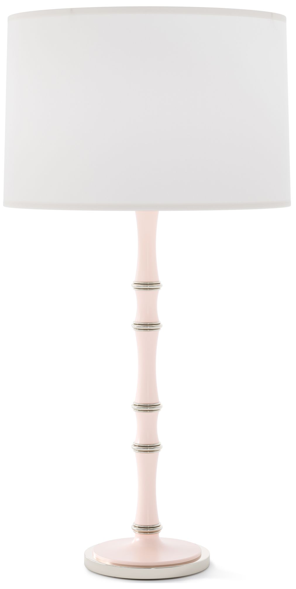 Kane 31" Rose Water Polished Nickel Table Lamp w/Ascot Whitee Made to Order