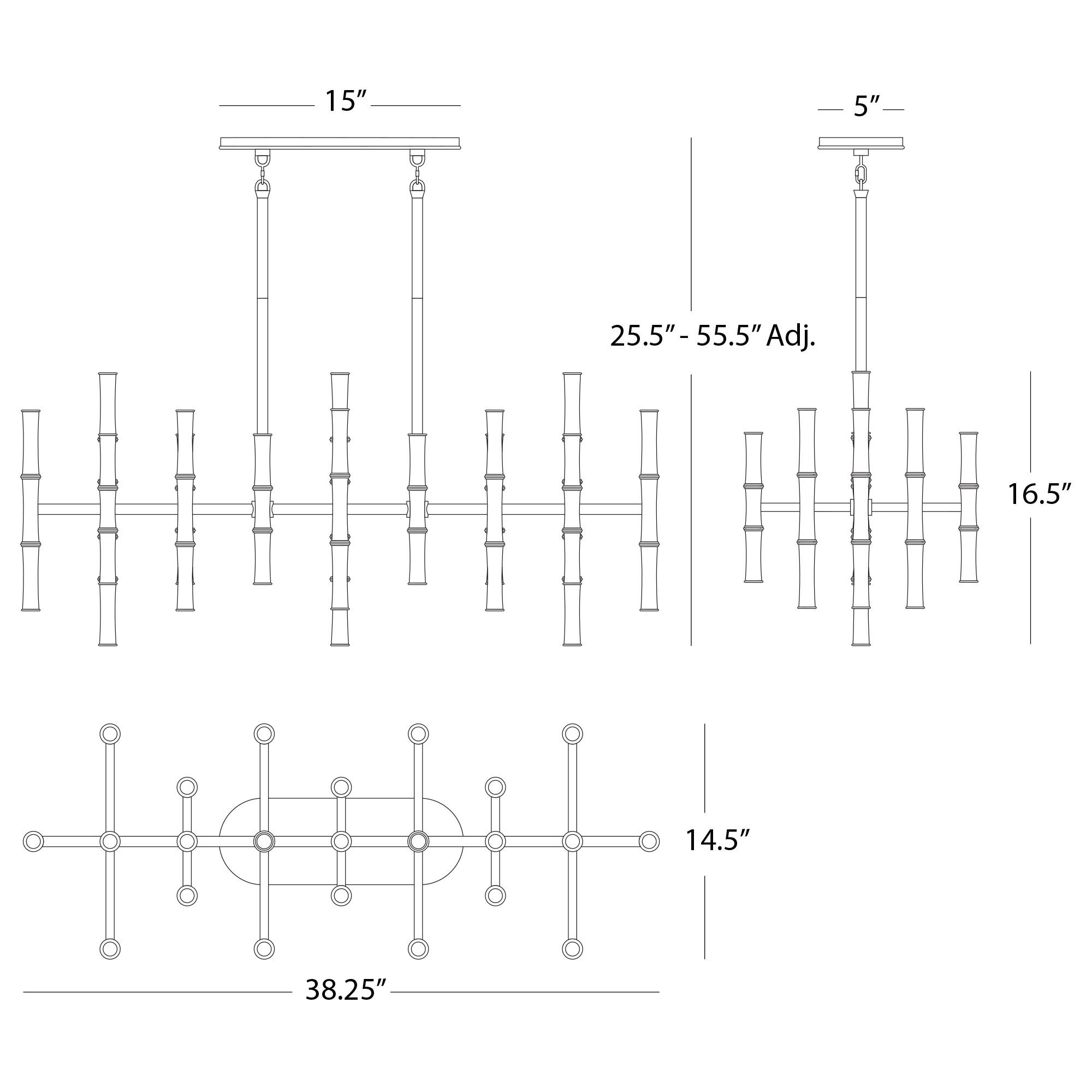 Image 2 Kane 38.25" Wide Daisy Finish Modern Brass Accent Chandelier Made to Order more views