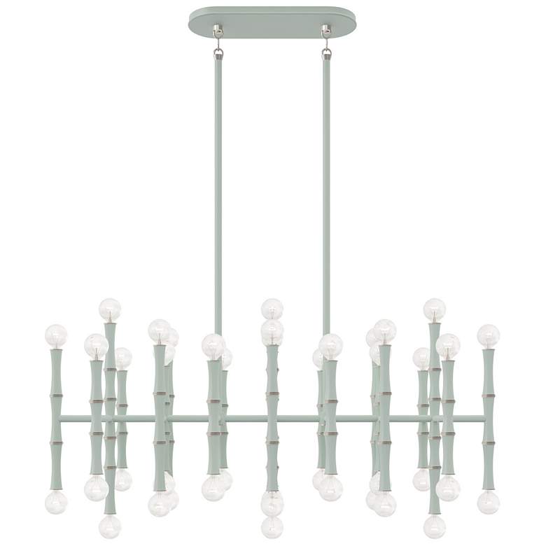Image 1 Kane 38.25" Wide Matte Celadon Finish Polished Nickel Accent Chandelier