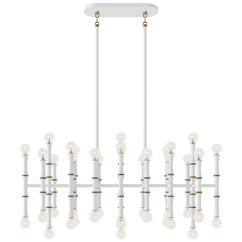 Image 1 Kane 38.25" Wide Matte Daisy And Modern Brass Accents Pendant
