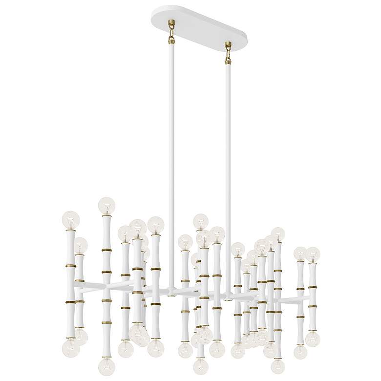 Image 2 Kane 38.25" Wide Matte Daisy And Modern Brass Accents Pendant more views