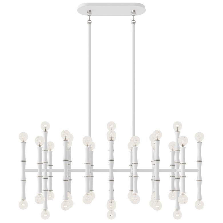 Image 1 Kane 38.25" Wide Matte Daisy And Polished Nickel Accents Pendant