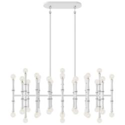 Kane 38.25" Wide Matte Daisy And Polished Nickel Accents Pendant