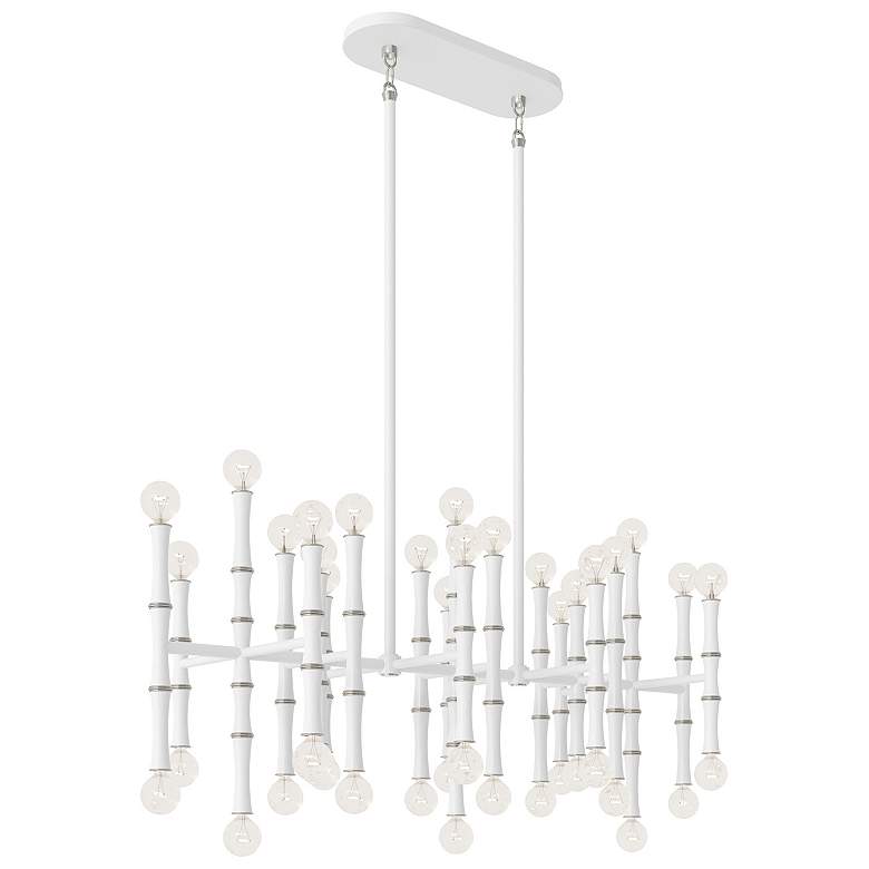 Image 2 Kane 38.25" Wide Matte Daisy And Polished Nickel Accents Pendant more views