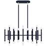 1_Kane 38.25" Wide Matte Midnight Blue Finish Modern Brass Accent Chandelier